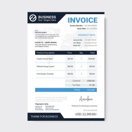 Simple minimalist invoice template