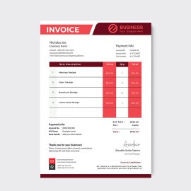 Professional bill invoice cash memo receipt