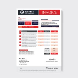 Colorful minimal invoice template