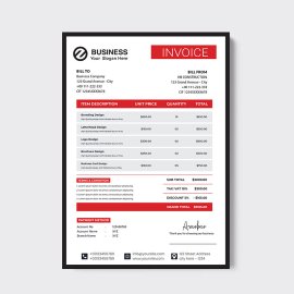 Simple basic invoice design template