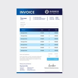 Elegant vector invoice template cash memo