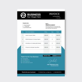 Clean and simple invoice template receipt cash memo