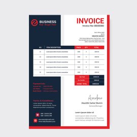 Abstract professional red invoice design