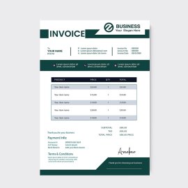 Elegant Black abstract design invoice template