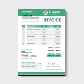 Creative green invoice template free vector