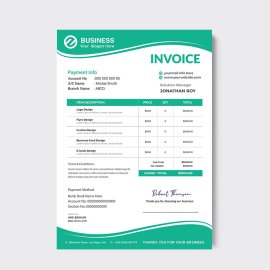 Invoice template green color