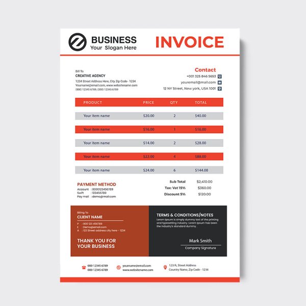 Professional Invoice Design Vector Freepng