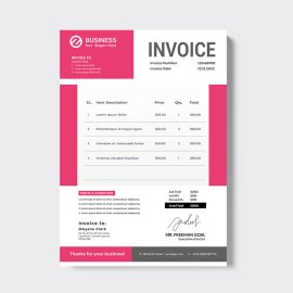 Clean abstract invoice design free vector