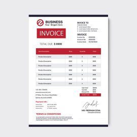 Red invoice template