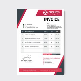 Abstract simple invoice template