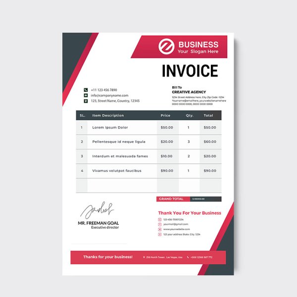 Abstract simple invoice template - Free Png Images