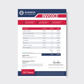Red black simple minimal invoice design