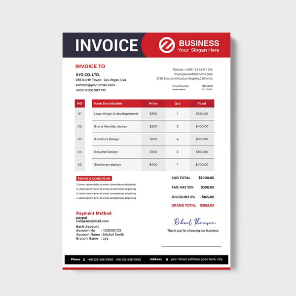 Professional bill invoice vector - freepng