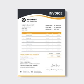 Invoice template Black & yellow color - Free Png Images