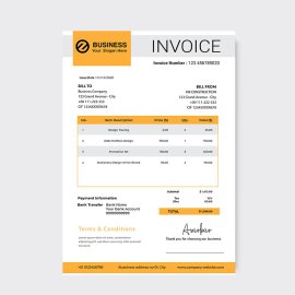 SImple yellow invoice design