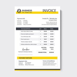 Invoice template light yellow color