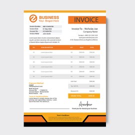 Premium yellow invoice template