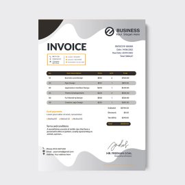 Black abstract professional invoice