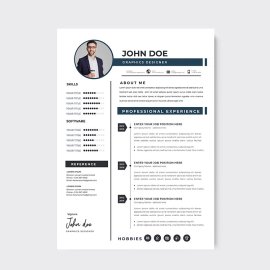 Black simple vector resume