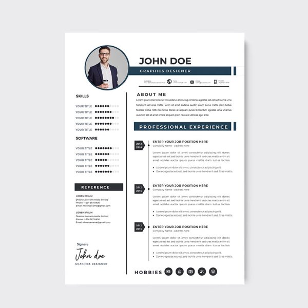 Black simple vector resume - freepng