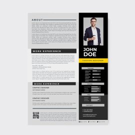 Black pro resume design template for free