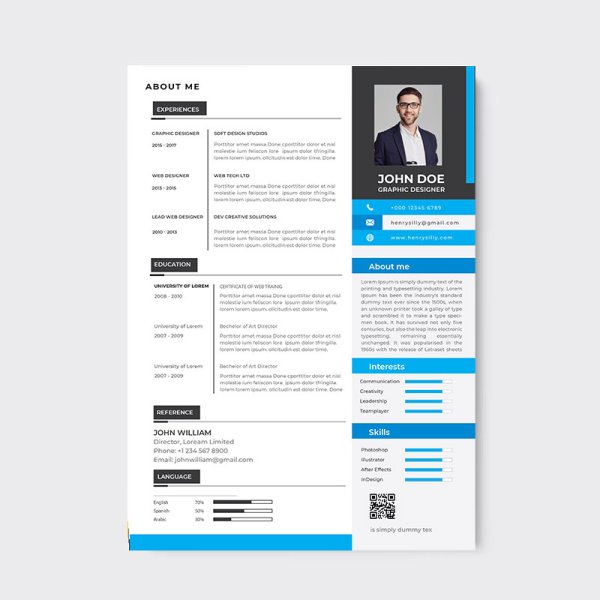 Minimal resume cv template design - freepng