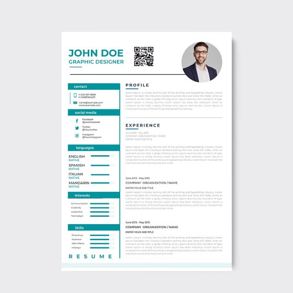 Clean modern resume or cv template - freepng