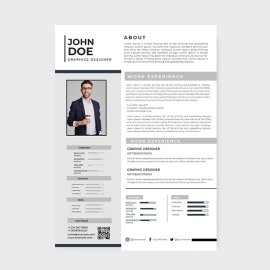 resume template grey color