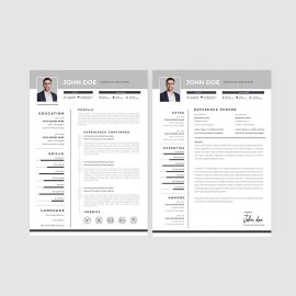 Black grey premium resume template