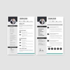 Grey Black resume set premium vector