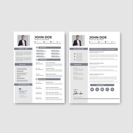 Grey resume premium vector