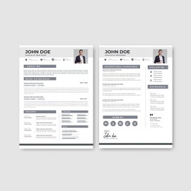 Simple and clean resume set