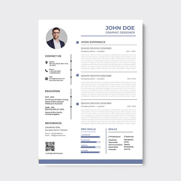 Simple Purple Resume Cv Template - Freepng