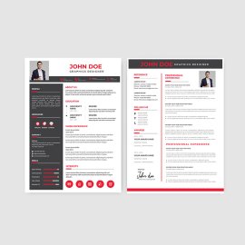 Clean and sophisticated set of cv resume vector
