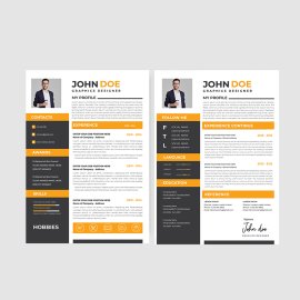 Modern simple resume set vector