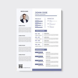 minimal profession cv resume template design vector
