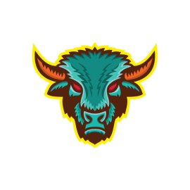 Angry bull head vector PNG