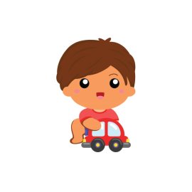 Baby boy playing with toy car png