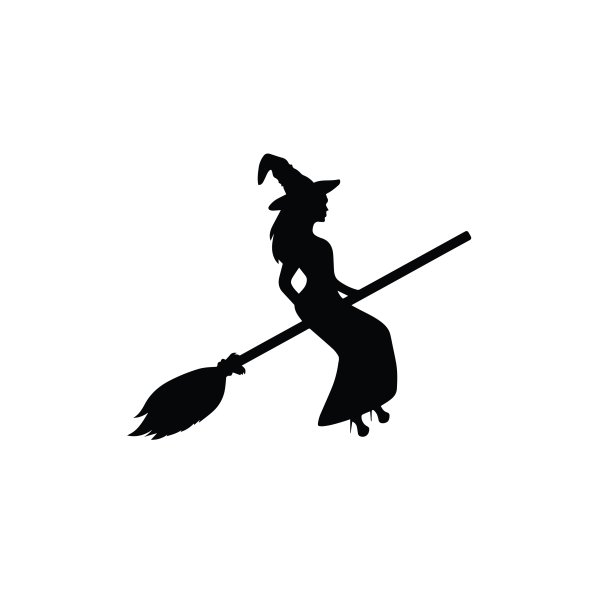 Black Halloween witch silhouette vector - freepng