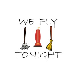 Broom vacuum cleaner we fly tonight vector