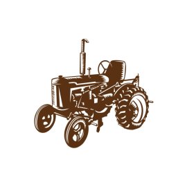tractor png, tractor vector, Brown vintage tractor vector