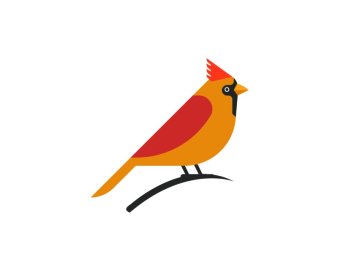 Cardinal bird flat design vector PNG