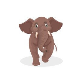 Cartoon style elephant running vector image