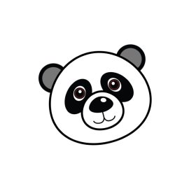 Cute vector Panda face free png