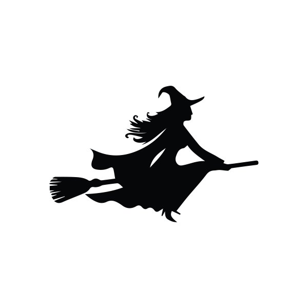 Flying vector beautiful witch silhouette - freepng