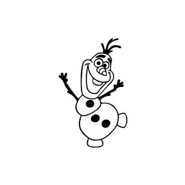 Frozen snowman line art vector