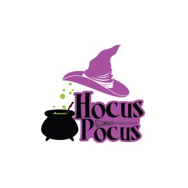 Hocus Pocus cauldron and witch hat silhouette
