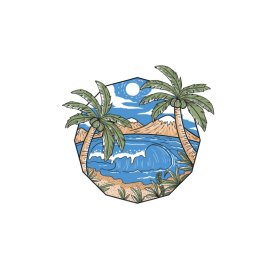 Nature scene coconut trees free vector