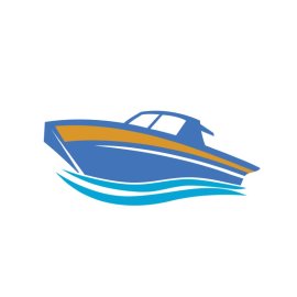 Blue color Speedboat abstract icon for logo vector png
