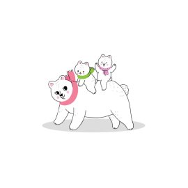 Baby polar bear sitting on mother polar bear